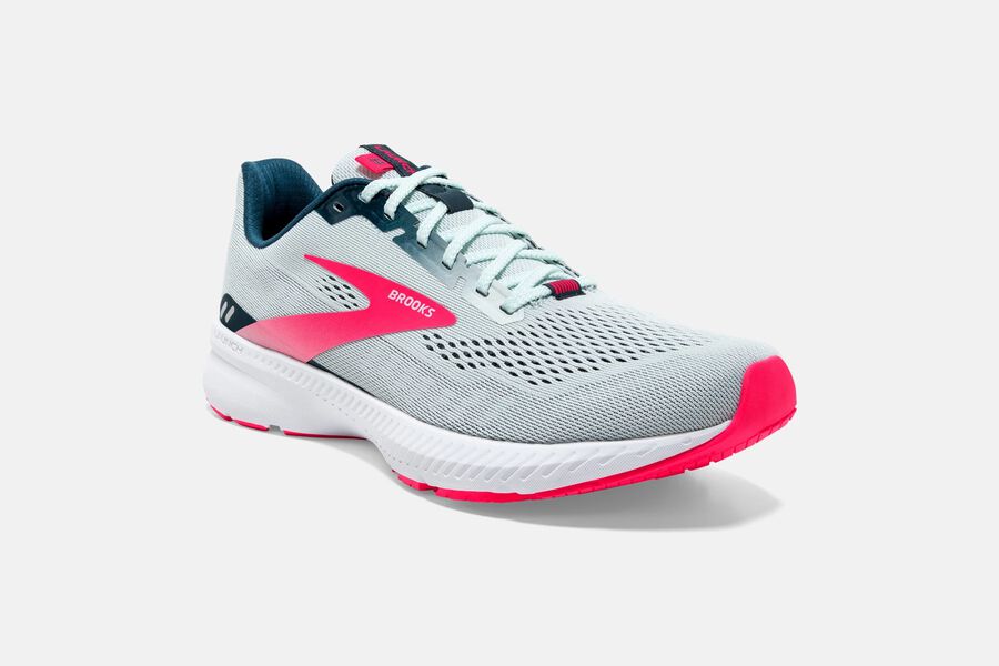 Brooks Running Shoes Womens Grey/Pink - Launch 8 Road - 6945-FAWTX